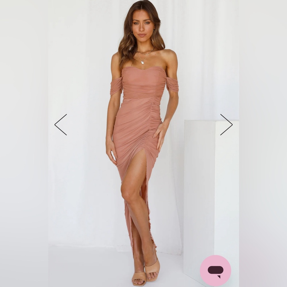HELLO MOLLY JUNGLE QUEEN MIDI DRESS BLUSH